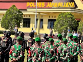 Apel Gabungan Operasi Lilin Cartenz, TNI-Polri Siap Amankan Natal dan Tahun Baru 2025 Di Jayawijaya