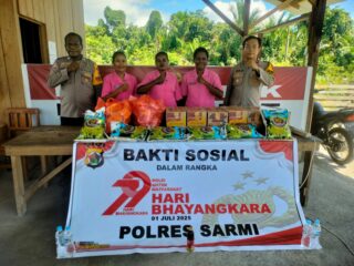 Sambut Hari Bhayangkara ke-79, Polsek Pantai Timur Salurkan Bantuan ke Warga di Empat Kampung