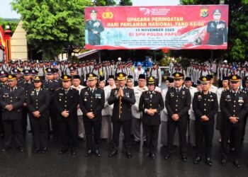 Ka SPN Polda Papua Pimpin Upacara Peringatan Hari Pahlawan Nasional ke-80 Tahun 2025 di SPN Polda Papua