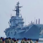 Wakil Panglima TNI Dampingj Menhan Sambut Kedatangan ITS Giuseppe Garibaldi